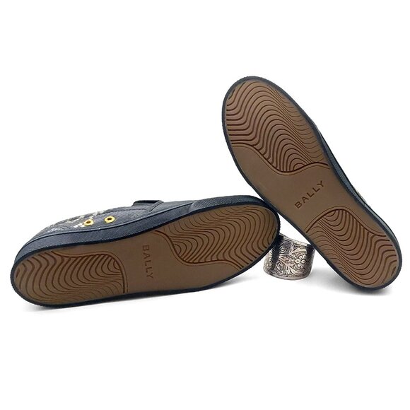Bally Leory-P Snakeskin-Effect Designer Slip-On Shoes for Men US 10.5 (0537) main image 2